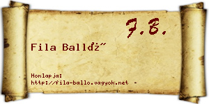 Fila Balló névjegykártya